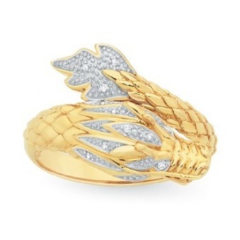 Goldmark 9ct gold diamond dragon ring offer