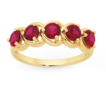 Goldmark 9ct gold created ruby ring offer