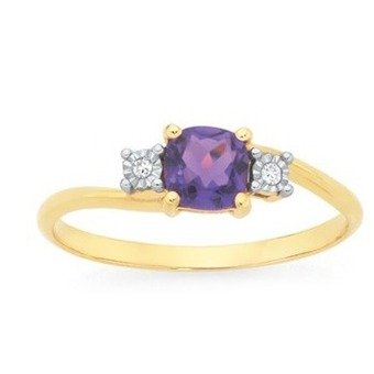 Goldmark 9ct gold amethyst & diamond ring offer
