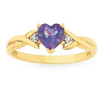 Goldmark 9ct gold amethyst & diamond ring offer