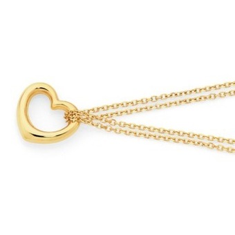Goldmark 9ct gold 19cm double trace with floating heart bracelet offer