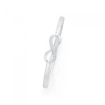 Goldmark Sterling silver cubic zirconia infinity hook top bangle offer
