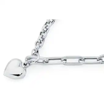 Goldmark Sterling silver italian made duo link bracelet with heart charm offer