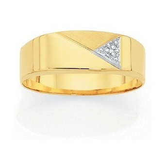 Goldmark 9ct gold diamond-set gents ring offer