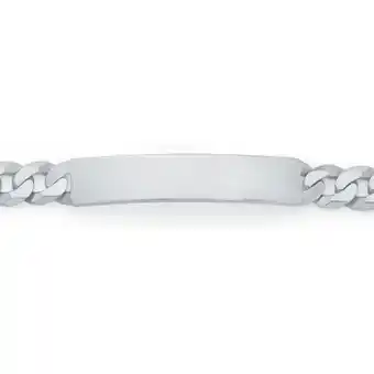 Goldmark Sterling silver gents 21cm diamond cut flat curb identity bracelet offer