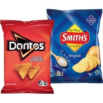 IGA Smith's or doritos chips 90-170g selected varieties offer