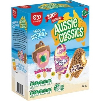 IGA Streets 100th birthday aussie classics 6 pack offer