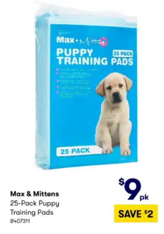 BIG W Max & Mittens 25-Packs Puppy Training Pads offer