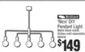 Bunnings Brilliant Nico DIY Pendant Light offer