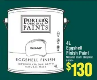 Bunnings Porter's Original Paints 4L Eggshell Finish Paint offer