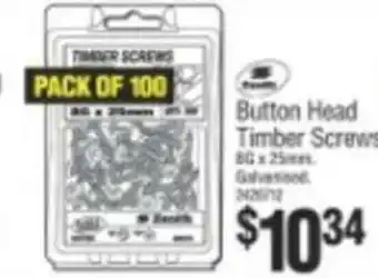 Bunnings Button Head Timber Screws offer