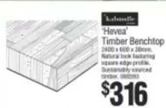 Bunnings Hevea Timber Benchtop offer