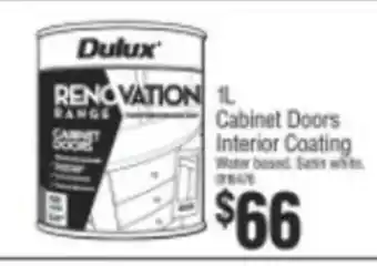Bunnings Dulux 1L Cabinet Doors Interior Coating offer