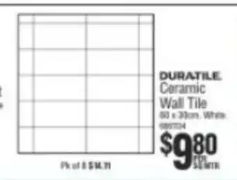 Bunnings Duratile Ceramic Wall Tile offer