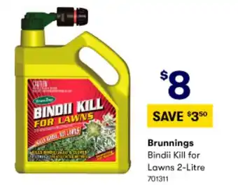 BIG W Brunnings Bindii Kill for Lawns 2-Litre offer