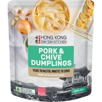 Coles Hong kong dim sim kitchen pork & chive dumplings 300g offer
