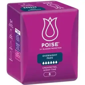 Poise overnight pads 8 pack