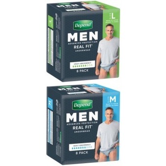 Coles Depend real fit underwear for men 8 pack offer