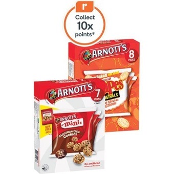 Woolworths Arnott’s snack packs 168-200g pk 7-8 offer