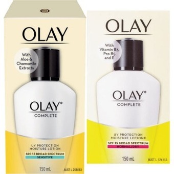 Coles Olay complete uv protection spf15 normal/dry or sensitive 150ml offer