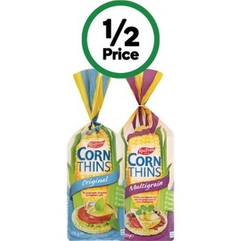Woolworths Real foods corn thins 125-150g offer