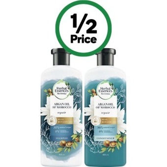 Woolworths Herbal essences bio:renew shampoo or conditioner 400ml offer