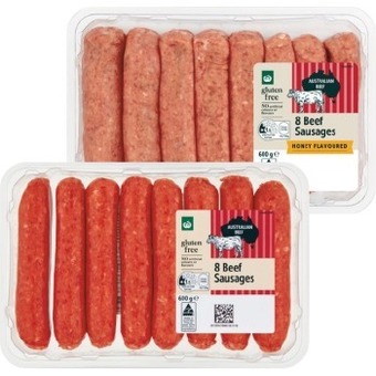 Woolworths Woolworths beef, pork or chicken sausage varieties 600g offer