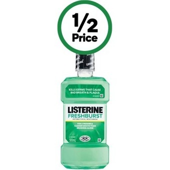 Woolworths Listerine fresh burst mouthwash 500ml offer