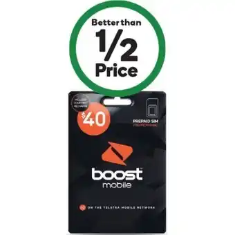 Woolworths Boost $40 sim kit# offer