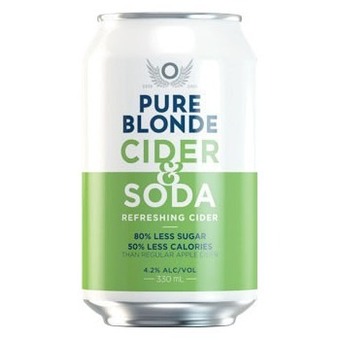 Pure blonde cider & soda cans 4x330ml