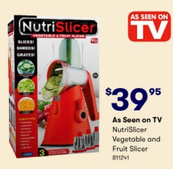 BIG W As Seen on TV NutriSlicer Vegetable and Fruit Slicer offer