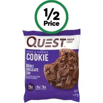 Woolworths Quest protein cookie double choc chip 58-59g^ offer