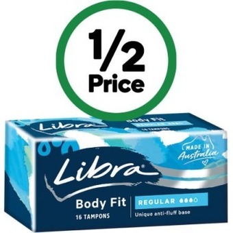Woolworths Libra tampons regular pk 16* offer
