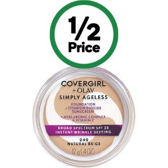 Woolworths Covergirl & olay simply ageless foundation 12g* offer