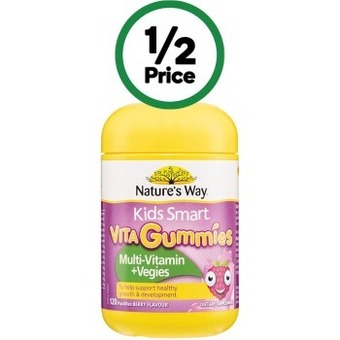 Woolworths Nature's way kids smart vita gummies multivitamin pk 120* offer