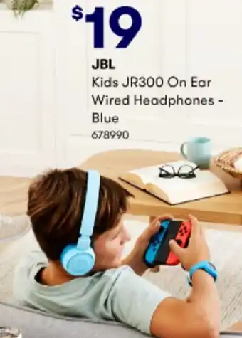 BIG W Kids JR300 On Ear Wired Headphones Blue offer