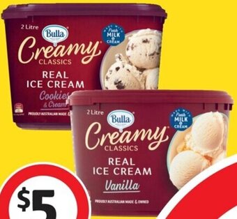 Coles Bulla Creamy Classics 2 Litre offer