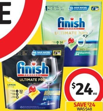 Coles Finish Quantum Ultimate Pro Dishwashing Tablets 32 Pack or 0% 34 Pack offer