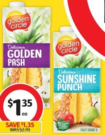 Coles Golden Circle Tetra Fruit Drink 1 Litre offer