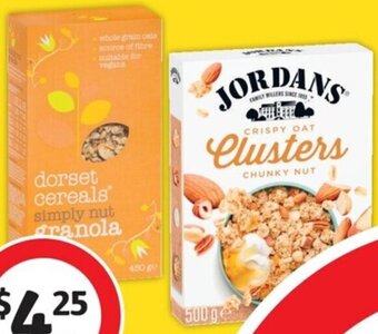 Coles Jordans Granola Or Oat Clusters 500g-750g Or Dorset Granola Or Muesli 450g offer
