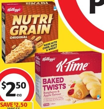 Coles Kellogg's LCMs 120g-138g, K-Time 165g-185g or Nutri-Grain Bars 144g offer