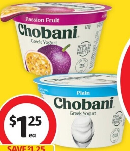 Chobani Greek Yoghurt 170g offer at Coles