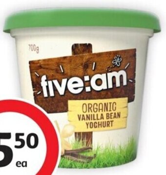 Coles Five:am Organic Yoghurt 700g offer