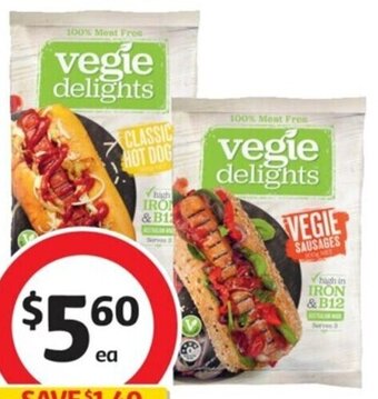 Coles Vegie Delights Sausages 300g offer
