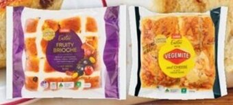 Coles Coles Vegemite & Cheese or Fruity Brioche Hot Cross Bun 4 Pack offer