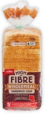 Coles Coles Bread High Fibre 700g offer