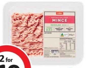 Coles Coles Australian Pork 3 Star Mince 500g offer