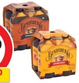 Coles Bundaberg Ginger Beer or Sarsaparilla 4x375mL offer