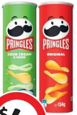 Coles Pringles Potato Crisps 119g-134g offer