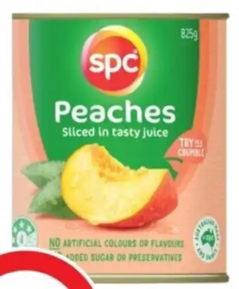 Coles SPC Peaches Sliced in Juice 825g offer